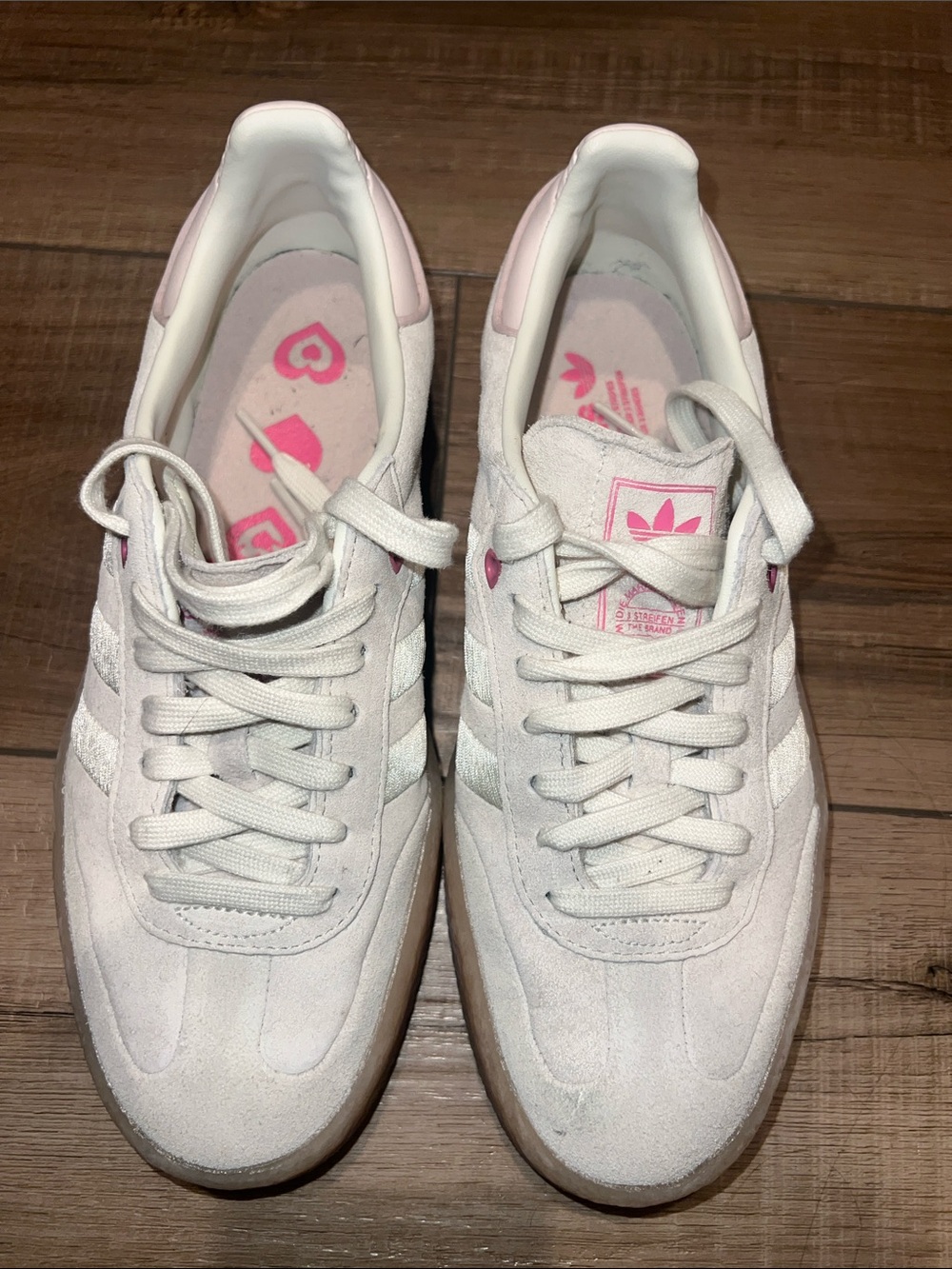 adidas Samba Women's White & Light Pink Gum-Platform Sneaker - Picture 7 of 7